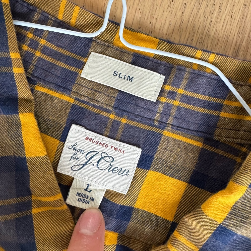 Jcrew Yellow and Blue Plaid Men's Shirt
